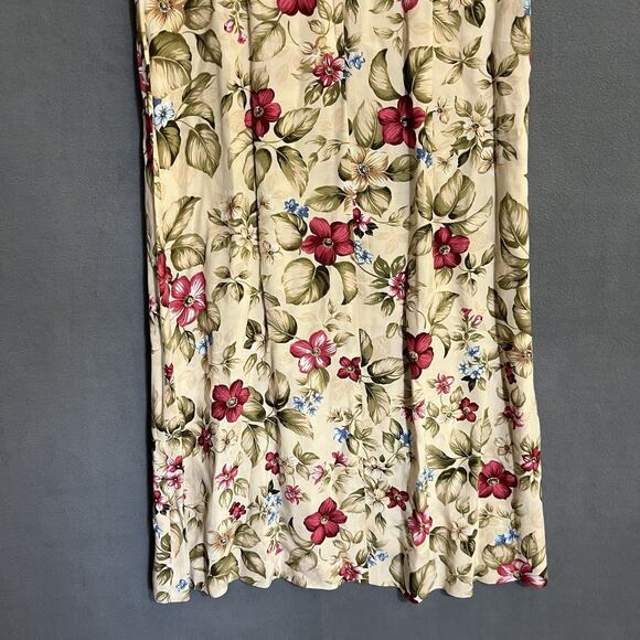 Talbots Maxi Dress Size 6 Floral Cream Vintage Cottagecore English Countryside - Picture 7 of 8